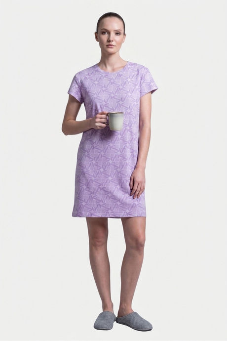 Sweet Dreams Printed Short Nightdress - Cosmic Purple — image 3